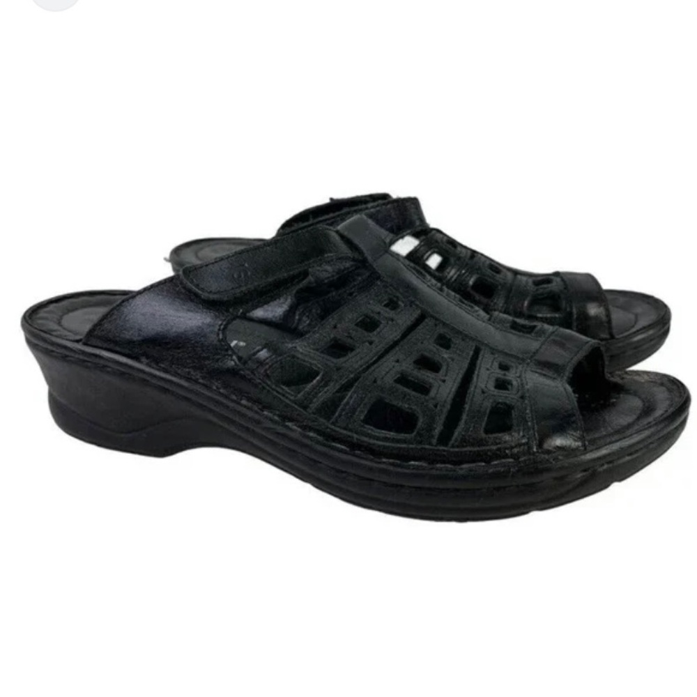 Josef Seibel Slides Open Toe Wedge Sandals